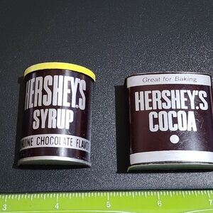 Pair Vintage Hersheys Chocolate Syrup Cocoa Advertising Refridgerator‎ Magnets